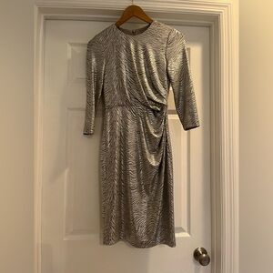 Vince Camuto Metallic Pattern Dress With Sleeves
